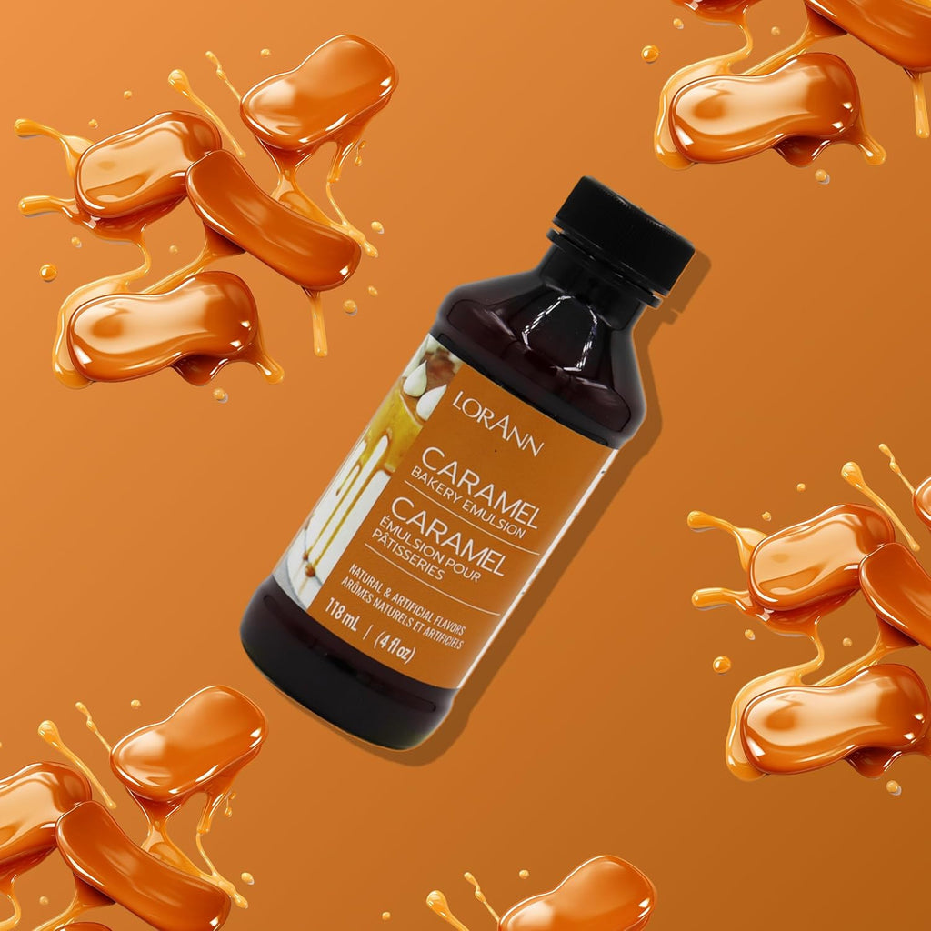 Lorann Oils Caramel Bakery Emulsion: Rich Caramel, Perfect for Boosting Sweet Caramel Notes in Cakes, Cookies & Desserts, Gluten-Free, Keto-Friendly, Caramel Extract Substitute Essential