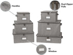 Covermates Keepsakes Dish Storage Box - Stackable, Reinforced Handles, China Storage, Grey Heather
