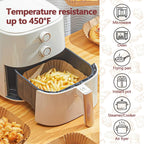 9 Inch Air Fryer Liners, 200 Pack Parchment Paper Sheets for Ninja Air Fryer, Non-Stick, Disposable, Unbleached, Heat Resistant, Fits 5-8 QT Air Fryers, Oil-Free & Healthy Cooking