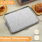 5PCS Cooling Racks for Cooking and Baking - 10" x 16" Wire Rack Baking Rack, Oven Cooking Rack, Heavy Duty Baking Rack for Grilling. Roasting, Cooking, Drying