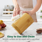 Bamboo Utensil Holder, Kitchen Utensil Holder for Countertop, 360°Rotating Cooking Utensil Crock for Kitchen Counter, 7.2" Large Utensil Organizer for Spatula