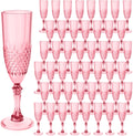 Plastic Champagne Flutes, 48PCS Red Plastic Wine Glasses Goblets Reusable Champagne Flute for Weddings, Bachelor Parties, Toasting, and Events(48,Red)