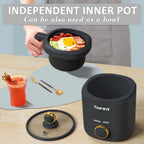 TOPWIT Rice Cooker Small, Mini Rice Cooker 2 Cups Uncooked, 1.2L Portable Rice Maker with Non-stick Coating, BPA Free, One Touch & Keep Warm Function, Grey
