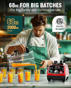 WantJoin Commercial Blender - 68oz Large Capacity Professional Blenders for Kitchen Smoothie Blender w/Powerful 2.5 HP Motor, 15 Speeds, 1-5min Timer, 30000 RPM, High Speed for Catering &Home
