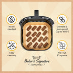 250 pcs Air Fryer Liners, Disposable Airfryer Paper Liners – Non-Stick and Oil Proof for Easy Cleanup, Great for Oven, Pans & Baking – 8” Square for 5-8 qt Basket by Baker's Signature