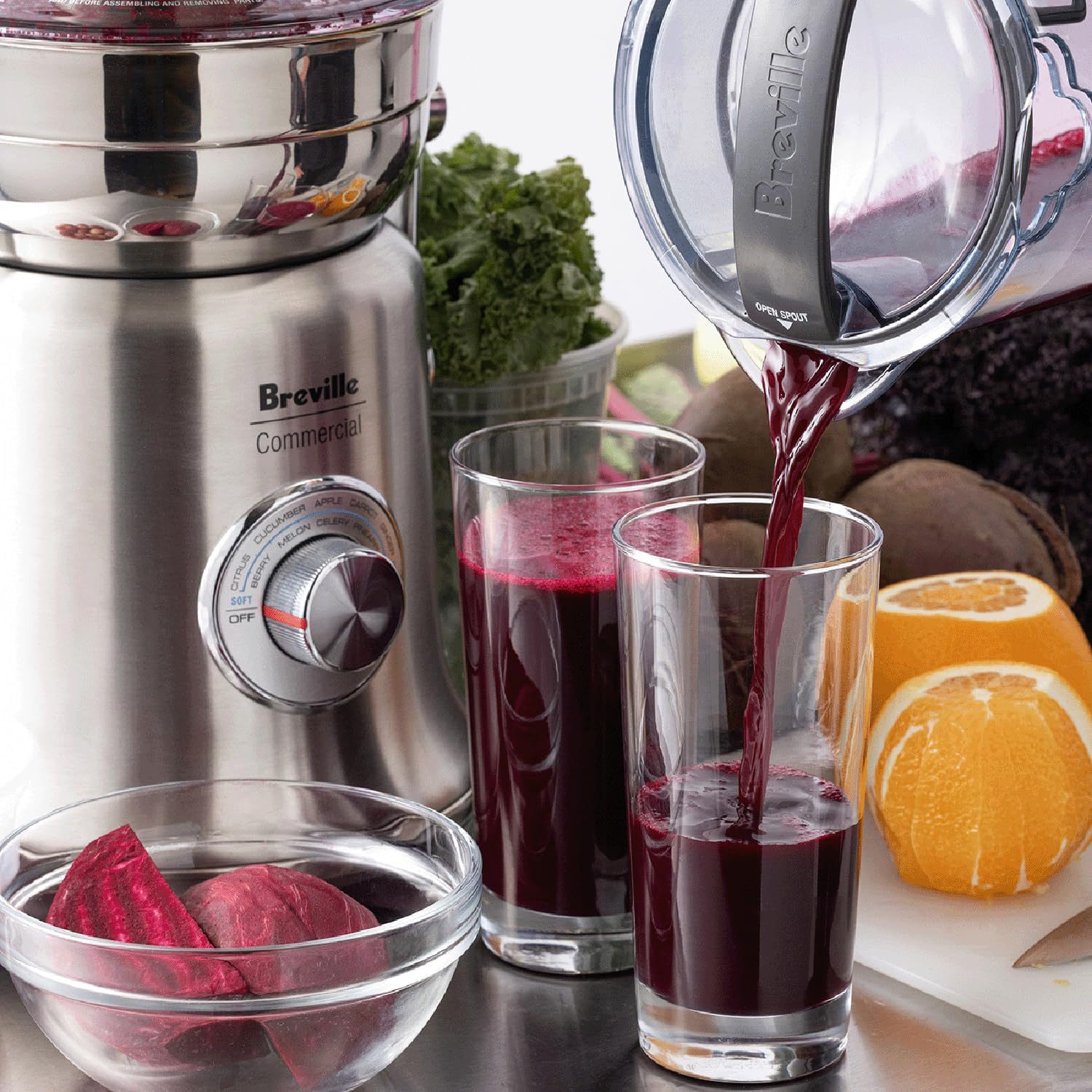 Breville Commercial CJE830BSS1BNA1 Juice Fountain XL Pro Centrifugal Juicer Machine, 70 oz Jug, Brushed Stainless Steel