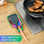 Rainbow Spoon Rest for Stove up, Stainless Steel Spoon Holder For Kitchen Counter, Large Spoon Rest, Spatula Spoon Ladle Utensil Holder, Dishwasher Safe, Rainbow Kitchen Accessories