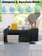 Sponge Holder for Kitchen Sink, Space-Saving Sink Caddy with Brush Holder, Kitchen Countertop Organizers and Storage Essentials, Rustproof & Slip Resistant