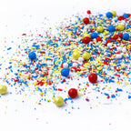 Sprinkle Pop Crash! Boom! Pow! Sprinkle Mix| Red Yellow Blue White Sprinkles| Superhero Cartoon Comic Book Themed Birthday Sprinkles Made in USA for Decorating Cupcakes Cakes Cookies Ice Cream, 2oz