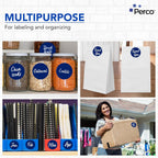 Perco Dark Blue 3-Inch Round Circle Dot Sticker Labels with Easy Peel Perforation - 500 Labels per Roll - Strong Adhesion, Vibrant Colors for Organizing, Crafting & More - Made in USA