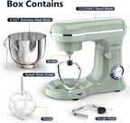 Electric Stand Mixer,10 Speeds Tilt-Head Food Mixer, 3-IN-1 Kitchen Mixer for Daily Cooks with 6 QT Bowl,Dough Hook, Beater, Whisk (Morandi Green)