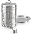 Teabloom Elegant Stainless Steel Loose Leaf Tea Infuser – Tea Connoisseur's Choice for White, Green, Oolong, Black, and Herbal Teas – Geometric Blossom Design – Small Size