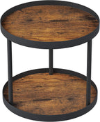Giikin 2 Tier Lazy Susan Organizer, Two Tier Lazy Susan Turntable for Kitchen Countertop Spice Rack Organizer (Rustic Brown, 9.8" x 9.8" x 8.8")