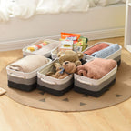 Small Storage Baskets for Shelves,Fabric Storage Baskets for Closet,Rectangular Collapsible Baskets for organizing Clothes,Books,Gifts