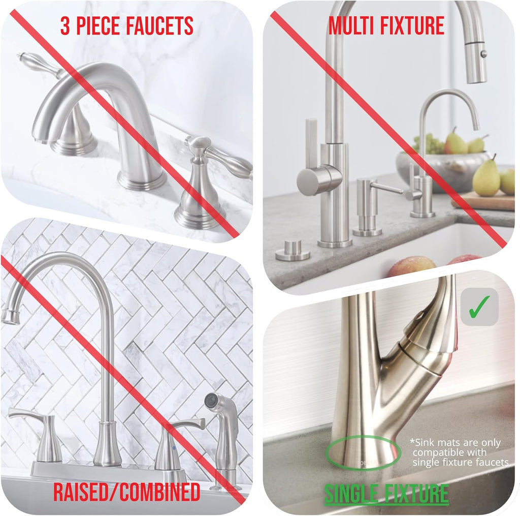 The Original Ternal Sinkmat Drip Catcher & Splash Guard, Faucet Mat for Sinks – Absorbent Microfiber, Machine Washable Counter Protector & Drying Mat for Kitchen, Bathroom or RV [Grey, 15in, 1 Pack]