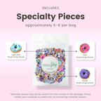 Sprinkle Pop Donut Sprinkle Mix| Lavender White Gold Pink Blue Sprinkle Mix with ~6 Sprinkled Donuts Royal Icings| Birthday Decorating Sprinkles Made in USA for Cupcakes Cakes Cookies Donuts, 2oz