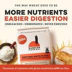 Sunrise Flour Mill Heritage Organic White Flour | USDA Organic All Purpose Flour Unbleached - Non-GMO, Kosher, Glyphosate Free, High Protein for Baking, Unbromated White Wheat (400 Ounce (Pack of 1))