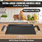 SafBbcue Carbon Steel Griddle Plate for Gas Grill, Carbon Steel Pan for Stove Top, Flat Top Griddle for Outdoor Charcoal Grill, Direct Flame Safe & Induction Compatible, Universal Multi-Use 24" x 10"