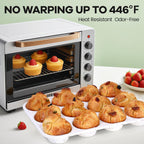 Muffin Pan - 12 Cups Silicone Muffin Pan Non-Stick Food Grade Silicone Cupcake Pan for Muffins,Tart, BPA Free - Standard Cup Size - Diameter 2.8" Depth 1.2" - Set of 2 Cream With Rainbow Dots