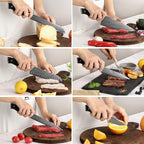 NANFANG BROTHERS Knife Sets for Kitchen with Block, Damasucs Kitchen Knife Sets 9 Pieces with Ergonomic Triple Rivet Handle, Kitchen Knives for Chopping, Slicing, Dicing & Cutting
