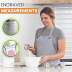 Spring Chef Magnetic Stainless Steel Measuring Cups, Patented, Kitchen Tools with Easy to Read Markings for Measuring Dry or Liquid Ingredients, Set of 7, Pastel