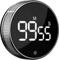 BlueSnail Kitchen Timer with LED Digital Display Smart Efficana for Home Classroom Gym Office, Volume and Brightness Adjustable Productivity Timer (Silvery)