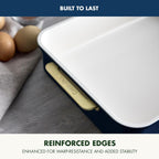 GreenPan Bakeware Rectangular Cake Pan, Ceramic Nonstick Baking Pan, PFAS & BPA Free, Gold Handles, Durable Steel, Freezer to Oven Dish, Scratch Resistant, Bake & Roast Ovenware, Oxford Blue