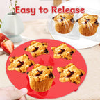 Silicone Air Fryer Muffin Pan for Baking with Star Shape 1Pcs, Non Stick Silicone Cupcake Pans 5 Cups Egg Bites Mold, Muffin Tins for Oven Instant Pot Toaster Dishwasher