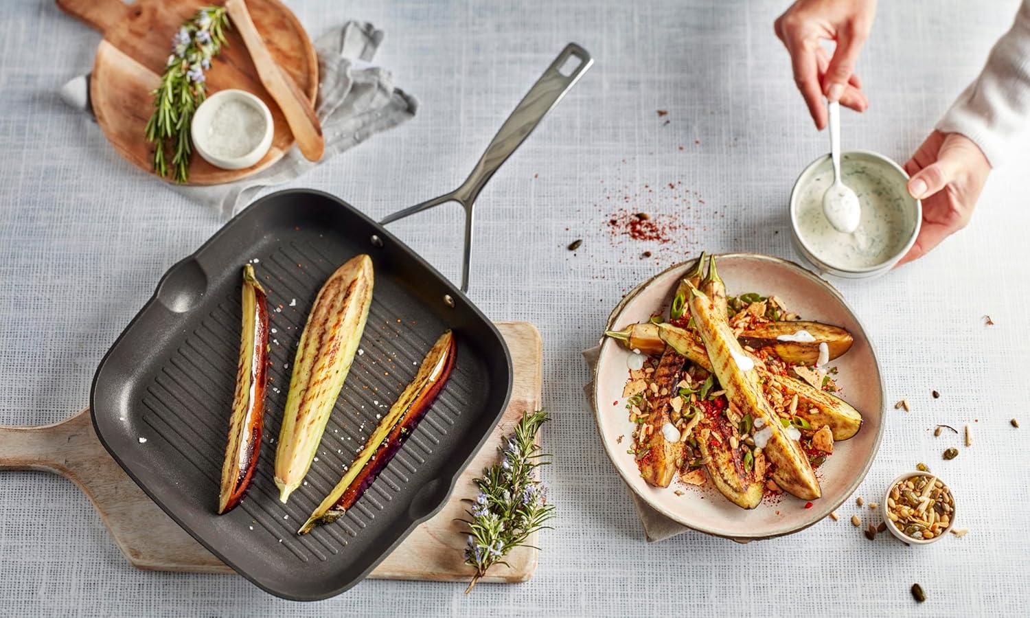 Demeyere AluPro 11-inch Aluminum Nonstick Perfect Pan Grill Pan