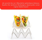 Taco Holders Set of 2 Premium Stainless Steel Stackable Stands, Each Rack Holds 2 or 3 Hard or Soft Tacos, Five Styles Available By 2lbDepot