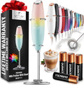 Zulay Kitchen Powerful Milk Frother Wand With 4 AA Duracell Batteries - Ultra Fast Handheld Drink Mixer - Electric Whisk Foam Maker for Coffee, Lattes, Cappuccino, Matcha & Creamer -