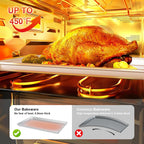 24 Inch Baking Sheet Pans with Rack Set, Natural Aluminum Cookie Sheet, Extra Large Commercial Quality Baking Sheet Pan Set, Warp Resistant Nonstick Thick Cookie Tray Pans for Baking, Roasting