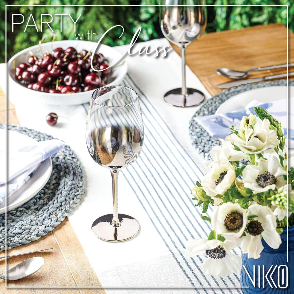 Vikko Décor Wine Glasse, 14 Oz Fancy Wine Glass With Stem For Red And White Wine, Thick And Durable Wine Glass, Dishwasher Safe, Great For Wine Tasting, Set Of 12