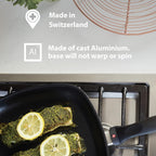 Swiss Diamond 4-Piece Set Nonstick Diamond Coated Aluminum W/Lid Casserole Pan & Grill Fry Pan, Dishwasher/Oven Safe Grey