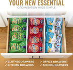 RAPTUROUS Adjustable Deep Drawer Divider – 6" Tall, Expandable 13-22", 8-Pack, Non-Slip Drawer Dividers for Clothes, Dresser, Kitchen & Office Organization (White)