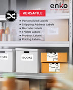 enKo 4" x 3" Labels for Zebra Desktop Printers (48 Rolls, 24,000 Labels) - Direct Thermal Address Mailing Shipping Barcode FBA Stickers FNSKU Labels for Zebra and Eltron (Perforated)