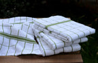 AMOUR INFINI Terry Cotton Kitchen Towels 4-Pack - Large 18 x 28 Inch, Absorbent & Soft Dish Towel with Hanging Loop, Washable Ideal for Cleaning, Drying (Green)