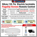 19.7In Remote Large Motorized electric turntable Rotating platform Photography Turntable Motorized lazy susan Base giratoria para for Photography,3D Scanner,Heavy duty display(Load Range:220~500lbs)