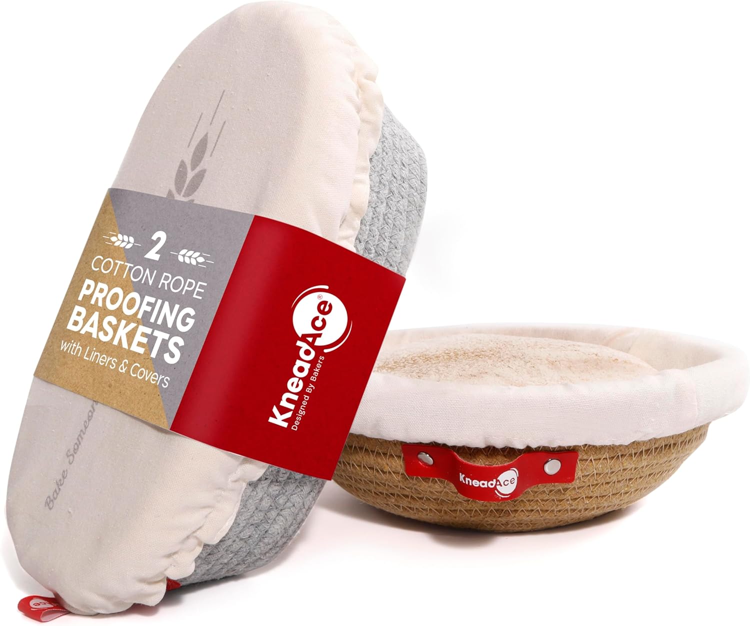 Cotton Rope Banneton Bread Proofing Basket Set, Oval & Round Bread Baskets with Liners & Covers for Artisan Bread Baking, Sourdough Bread Baking Supplies
