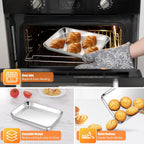 Homikit 1 Pack Baking Sheet, 9 x 7 Inches Stainless Steel Cookie Tray for Baking Cooking Toasting, Mini Metal Toaster Oven Baking Pan Non Stick, Rustproof & Mirror Finish, Dishwasher Safe