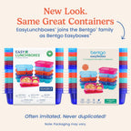 Bentgo Easyboxes - Original Stackable Lunch Boxes - Reusable 3-Compartment Food Containers for Kids and Adults - Bento Lunch Box for Meal Prep, School, & Work - BPA Free, Set of 10 (Jewel Brights)