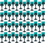 Plastic Wine Glasses，Plastic Goblets Vintage Style Cordial Drinking Glasses for Wedding Reception, Grand Event Party Supplies (48, Green)