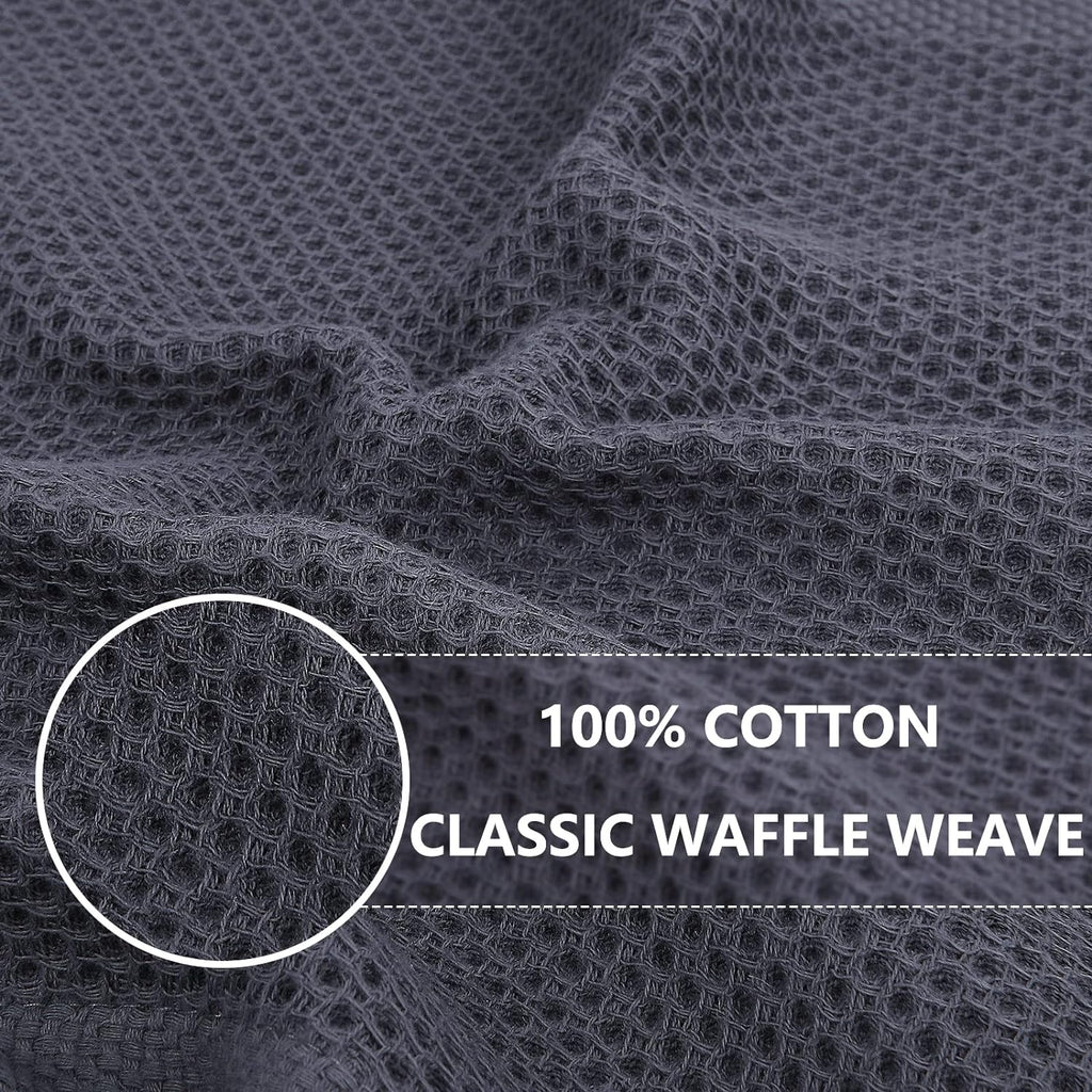 Homaxy 100% Cotton Waffle Weave Kitchen Dish Cloths, Ultra Soft Absorbent Quick Drying Dish Towels, 12 x 12 Inches, 6-Pack, Mixed Color
