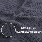 Homaxy 100% Cotton Waffle Weave Kitchen Dish Towels, Ultra Soft Absorbent Quick Drying Cleaning Towel, 13 x 28 Inches, 8-Pack, Dark Grey