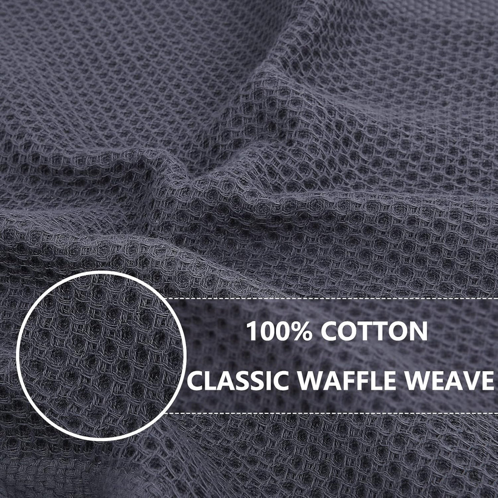 Homaxy 100% Cotton Waffle Weave Kitchen Dish Towels, Ultra Soft Absorbent Quick Drying Cleaning Towel, 13 x 28 Inches, 6-Pack, Mixed Color