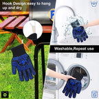 BBQ Gloves, 1472°F Extreme Heat Resistant Grill Gloves, Non-Slip Food Grade Silicone Oven Mitts for Kitchen, Cooking, Barbecue, Baking, Smoker (11inch)