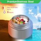 Bento Box for Kids - Leak-Proof Lunch Box with Insulated Thermos Food Jar - 4 Compartments, 1 Removable Divider, 1Spoon, 1 Fork - Dishwasher Safe, BPA-Free (Green)