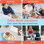 Bentgo Easyboxes - Original Stackable Lunch Boxes - Reusable 3-Compartment Food Containers for Kids and Adults - Bento Lunch Box for Meal Prep, School, & Work - BPA Free, Set of 10 (Classic)