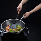 FJNATINH Wok Spatula 15 inches Spatulas for Wok, Stainless Steel Metal Wok Spatulas for Kitchen Use Cooking Utensils Spatula for Cooking Cast Iron