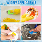 Patelai 10 Pieces Silicone Dish Sponge Silicone Scrubber Reusable Kitchen Scrubbing Cleaning Sponge Soft Dish Scrubber for Fruit Vegetable (Hanging Brush)